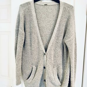 Free People Grey Oversized Cardigan
